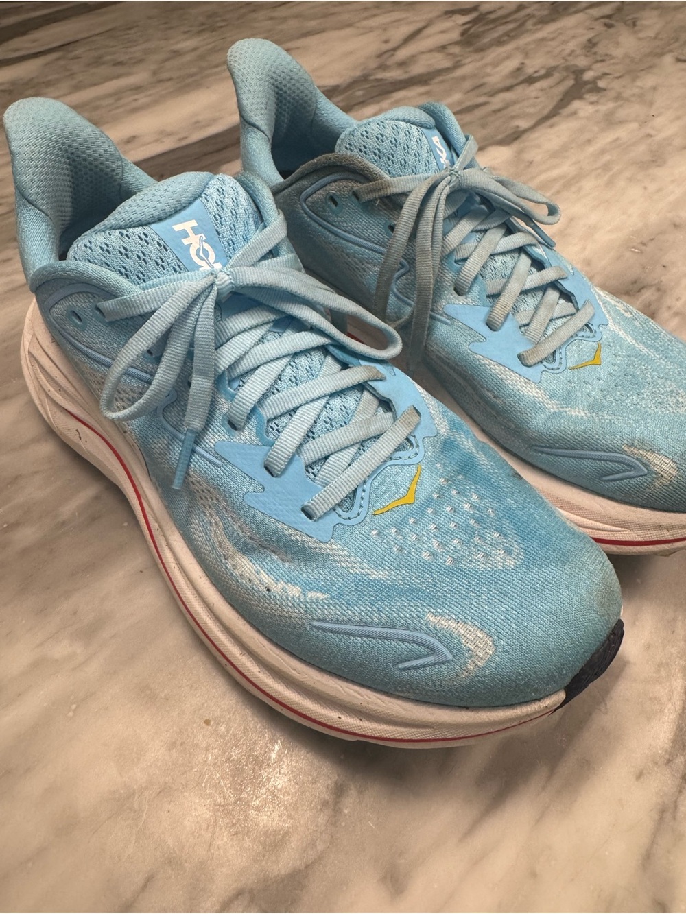 Hoka Clifton 10 Light Blue Athletic Running Sneakers